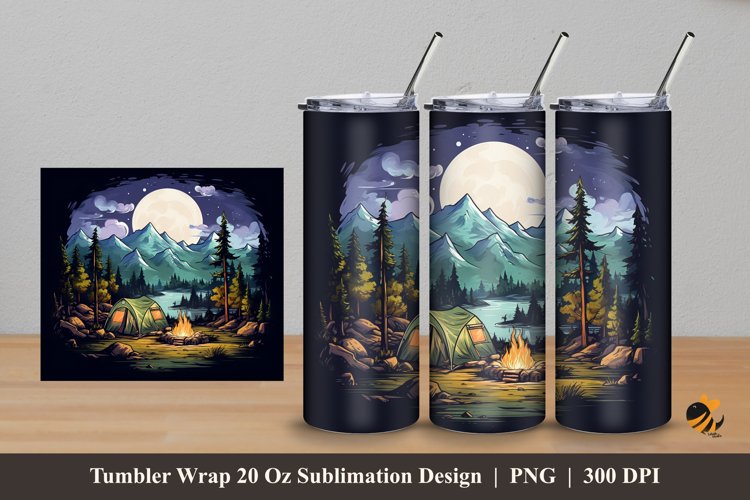 Evening Serenade Tumbler Wrap Sublimation Design 5