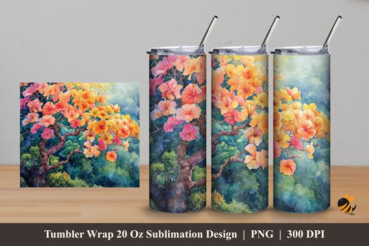 Strange Tree Tumbler Wrap Sublimation Design 5 example image 1