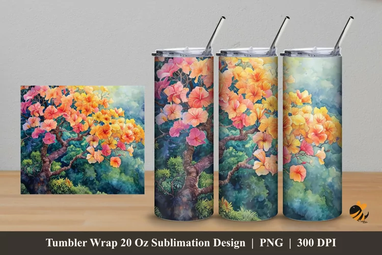 Strange Tree Tumbler Wrap Sublimation Design 5