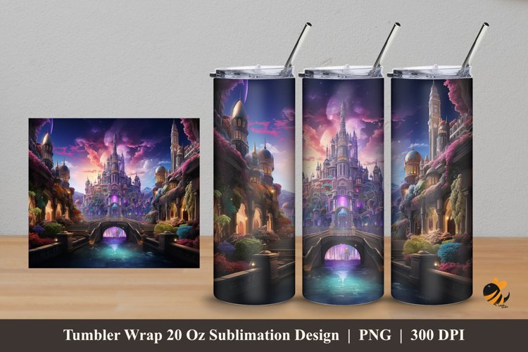 Royal Palace Tumbler Wrap Sublimation Design 5 example image 1