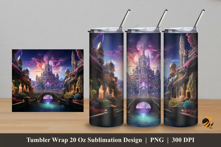 Royal Palace Tumbler Wrap Sublimation Design 5