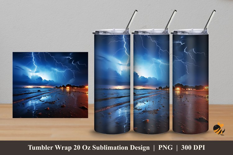 Sun Rise Ocean Tumbler Wrap Sublimation Design 5