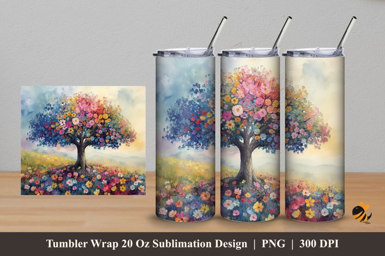 Miracle Garden Tumbler Wrap Sublimation Design 5 example image 1