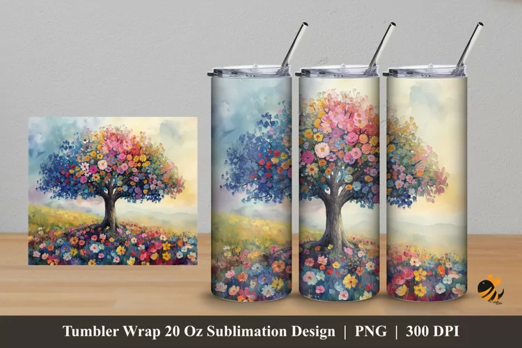 Miracle Garden Tumbler Wrap Sublimation Design 5