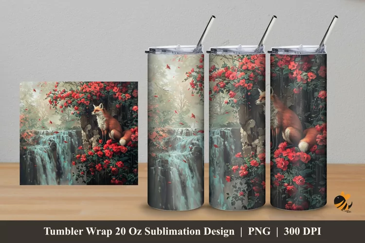 Wolf Nature Tumbler Wrap Sublimation Design 5