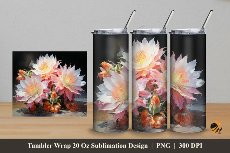 Beautiful Blooms Tumbler Wrap Sublimation Design 5
