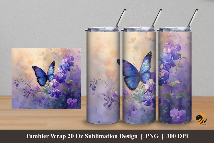 Magic Butterfly Tumbler Wrap Sublimation Design 5