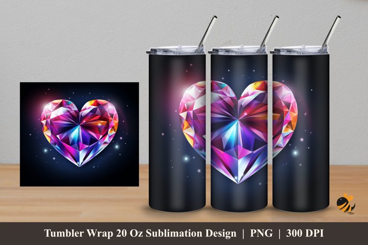 Diamond Love Tumbler Wrap Sublimation Design 5 example image 1