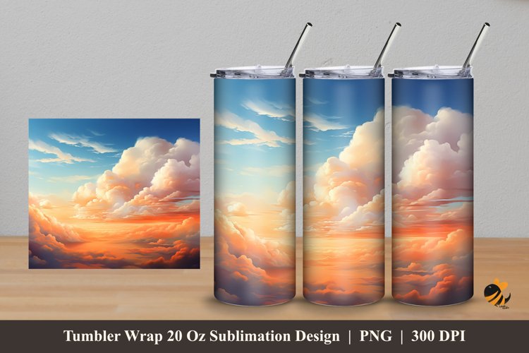 Afternoon Sky Tumbler Wrap Sublimation Design 5 example image 1