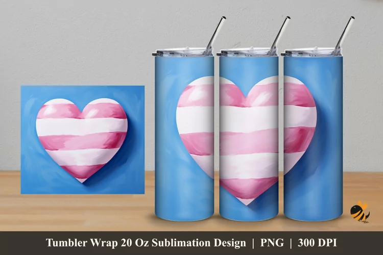 3d Watercolor Love Tumbler Wrap Sublimation Design 5