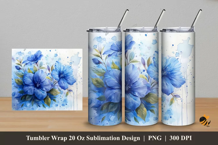 Splash Abstract Tumbler Wrap Sublimation Design 5