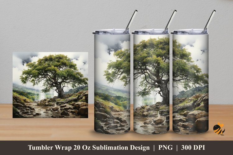 Natural Tropical Tumbler Wrap Sublimation Design 5