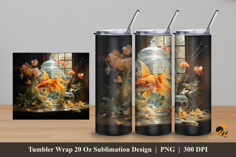 Small Aquarium Tumbler Wrap Sublimation Design 5 example image 1