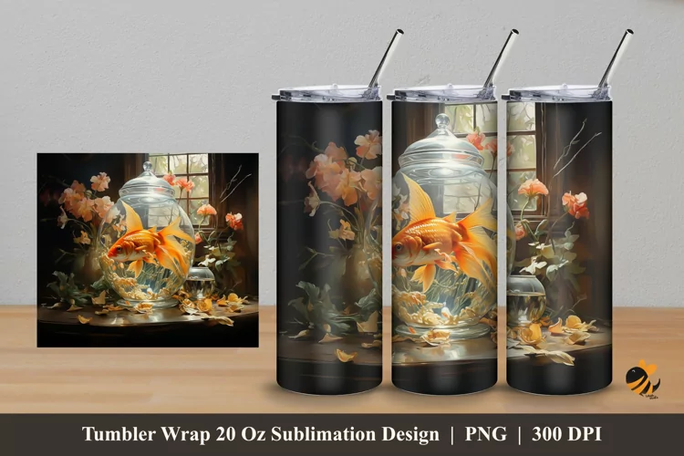 Small Aquarium Tumbler Wrap Sublimation Design 5