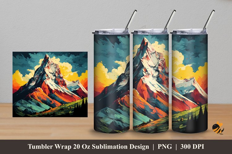 Rock Peak Tumbler Wrap Sublimation Design 5