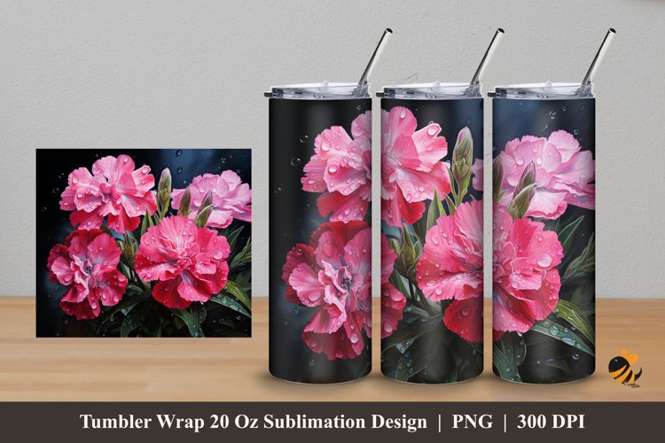 Sweet Flowers Tumbler Wrap Sublimation Design 5
