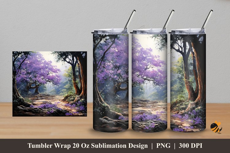 African Purple Tumbler Wrap Sublimation Design 5 example image 1