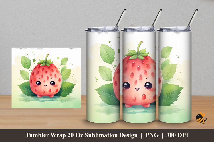 Cute Red Tumbler Wrap Sublimation Design 5 example image 1