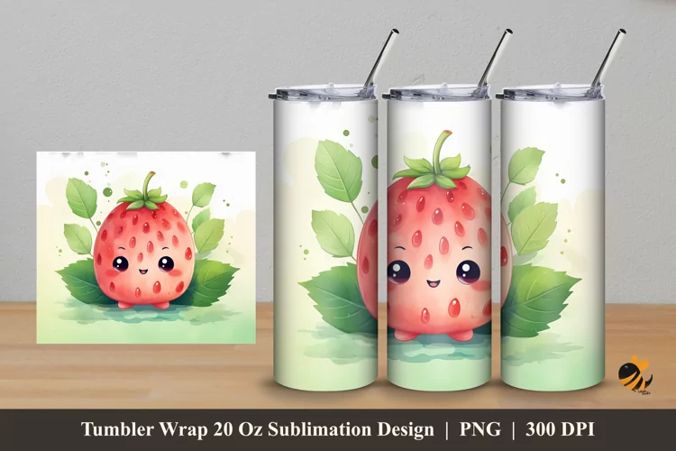 Cute Red Tumbler Wrap Sublimation Design 5