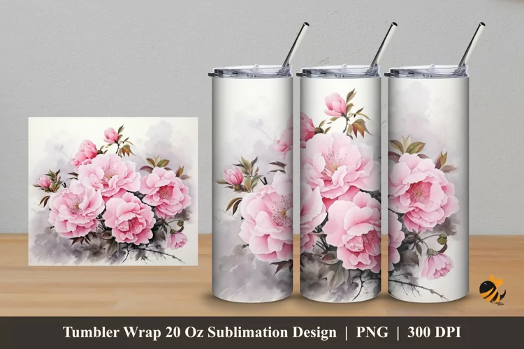 Painting Carmila Tumbler Wrap Sublimation Design 5