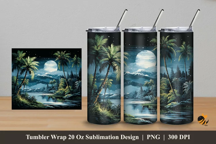 Green Lake Tumbler Wrap Sublimation Design 5