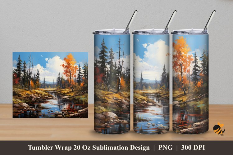 Panorama Tumbler Wrap Sublimation Design 5