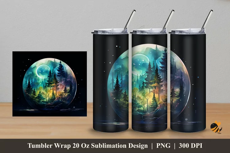 Fantasy Forest Tumbler Wrap Sublimation Design 5