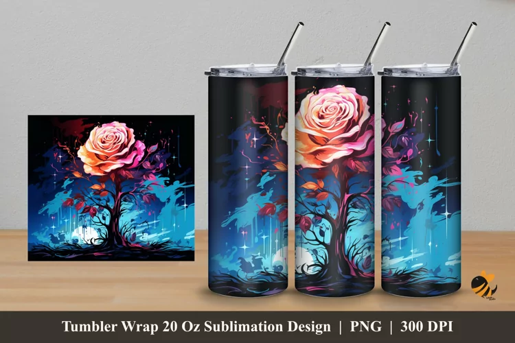 Rose Imagination Tumbler Wrap Sublimation Design 5