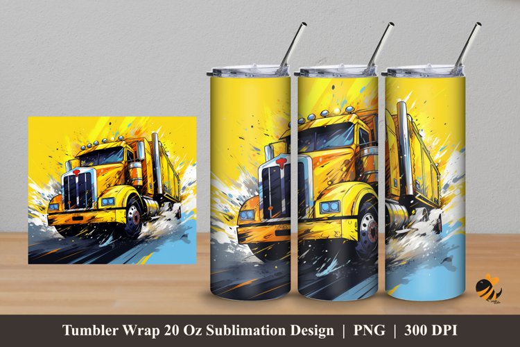 Autotruck Tumbler Wrap Sublimation Design 5