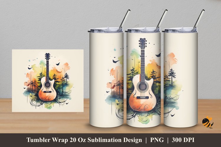 Guitar Solo Tumbler Wrap Sublimation Design 5