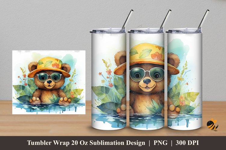 Baby Bear Tumbler Wrap Sublimation Design 5