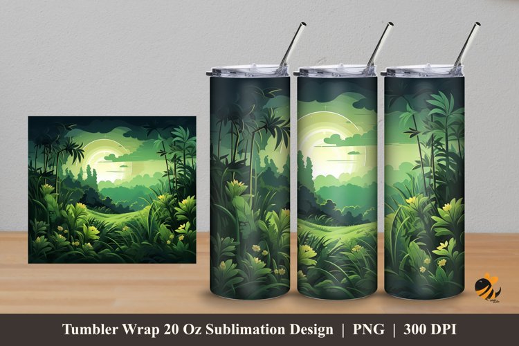 Meadow Night Tumbler Wrap Sublimation Design 5