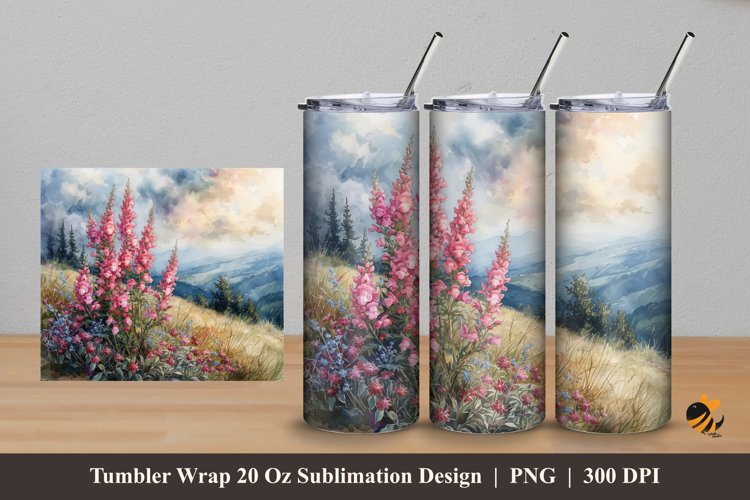 Beautiful Bloom Tumbler Wrap Sublimation Design 5