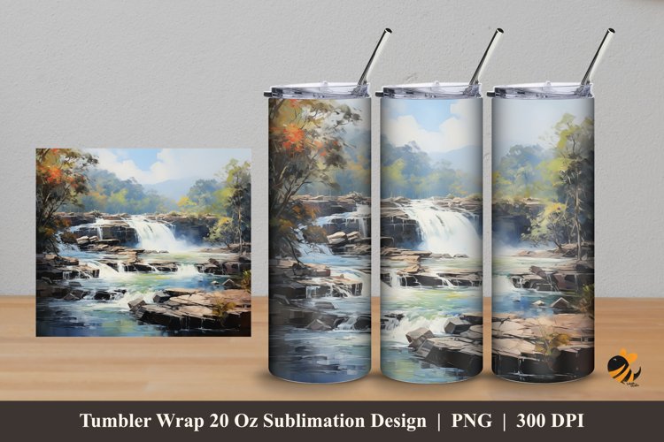 Calm Exploration Tumbler Wrap Sublimation Design 5 example image 1
