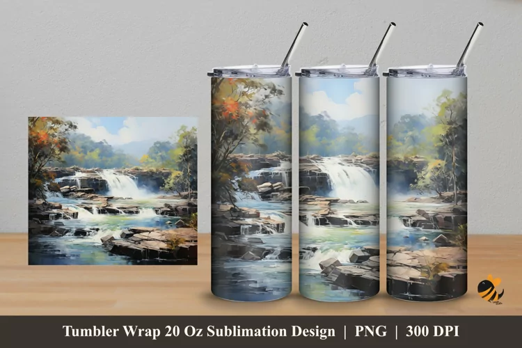 Calm Exploration Tumbler Wrap Sublimation Design 5