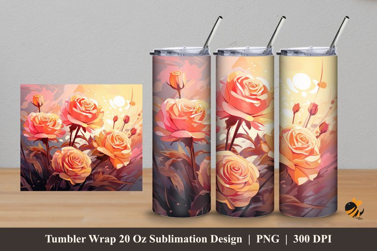 Senja Rose Tumbler Wrap Sublimation Design 5 example image 1