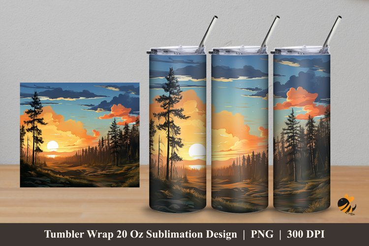 Charm of Tranquility Tumbler Wrap Sublimation Design 5