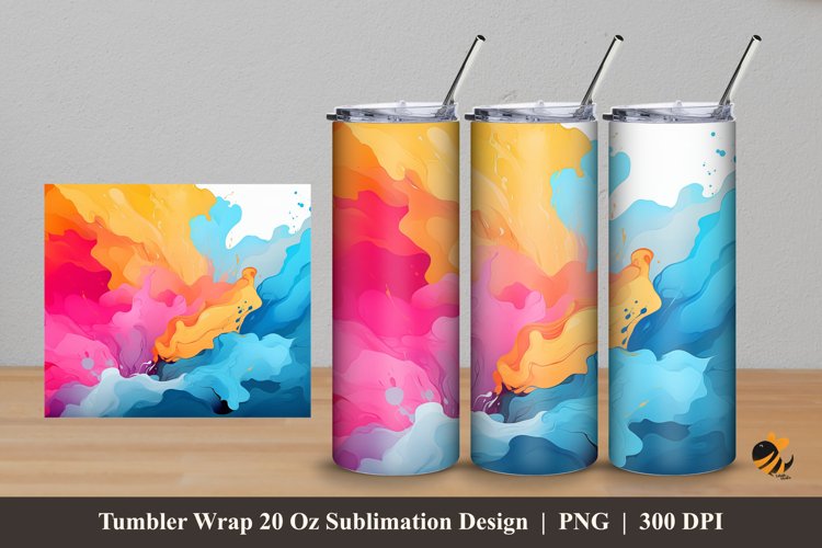 Mix Colors Abstract Tumbler Wrap Sublimation Design 5 example image 1