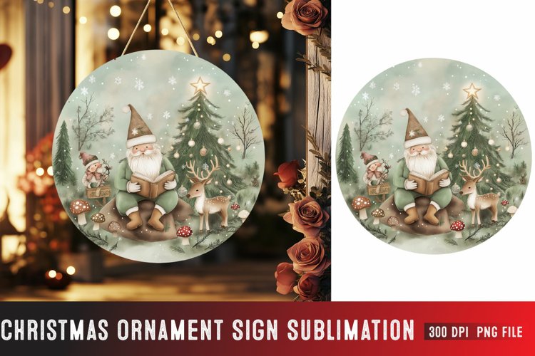 Christmas Ornaments Round Sign PNG, Christmas Round Sign PNG