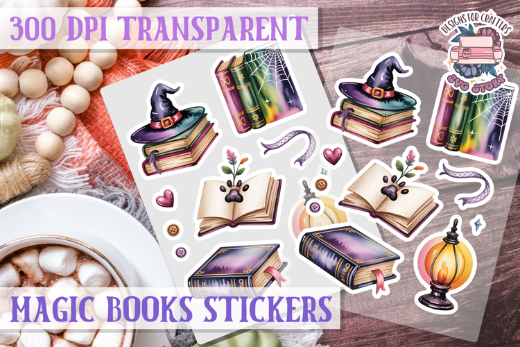 Magic Books sticker sheet Rainbow Love Read PNG Book Lovers