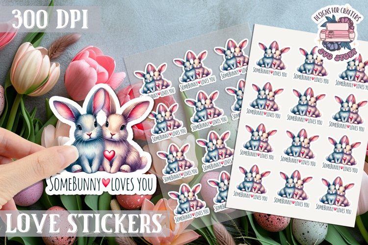 Love sticker Sheet Valentine Day Cute Animals Quote PNG