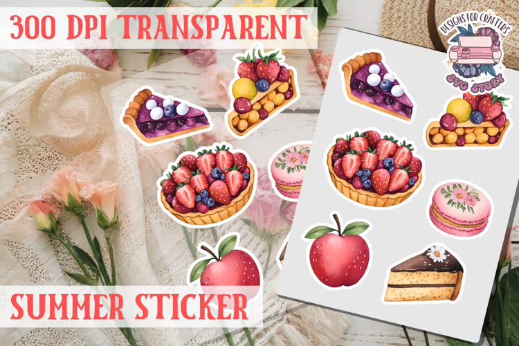 Summer sticker Cute flowers Love Picnic Beach Spring example image 1