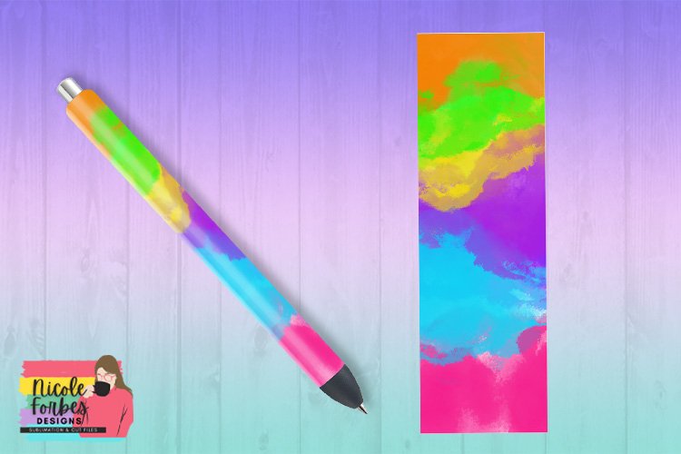 Rainbow Color Pour Pen Wrap Sticker example image 1