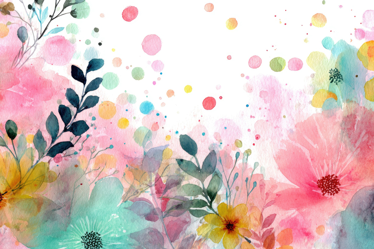 Vibrant Watercolor Colorful Floral