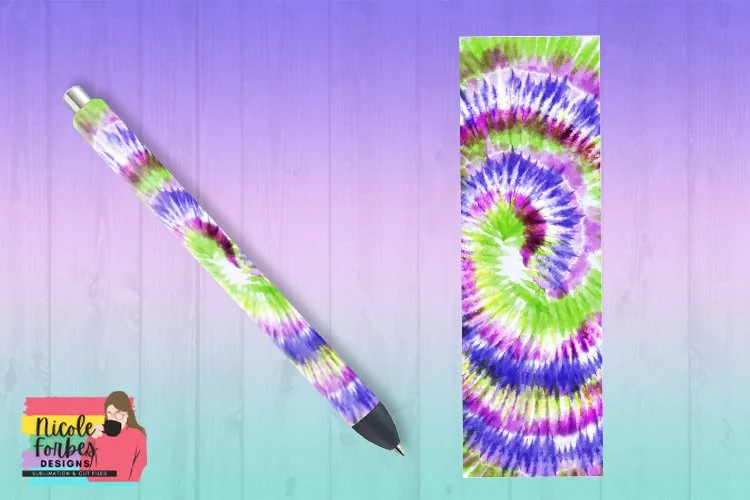 Rainbow Tie Dye Pen Wrap Sticker