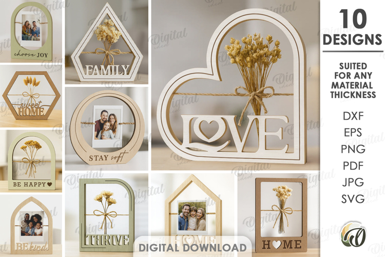 3D Decorative Stands Bundle Laser Cut. Home Decor SVG