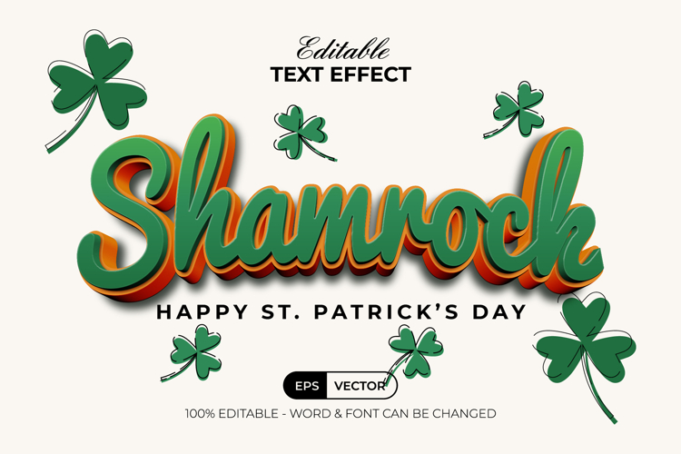 Shamrock Text Effect 3D Style