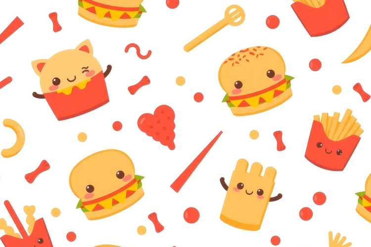 Fast Food Snack Pattern Background