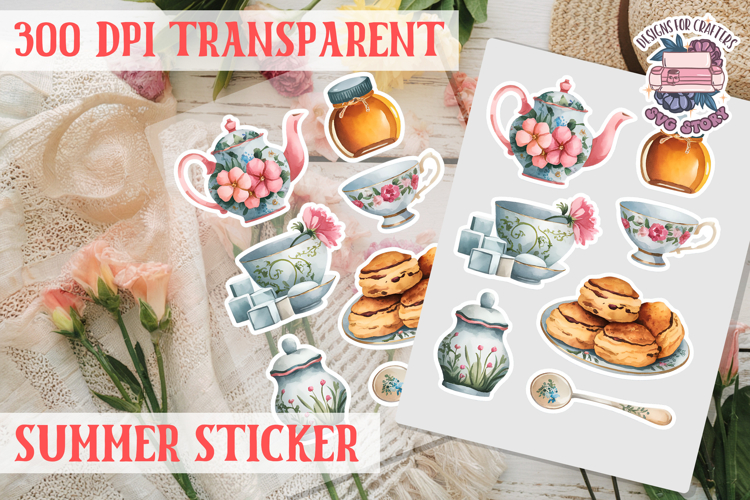Summer sticker Cute flowers Love Picnic Beach Spring