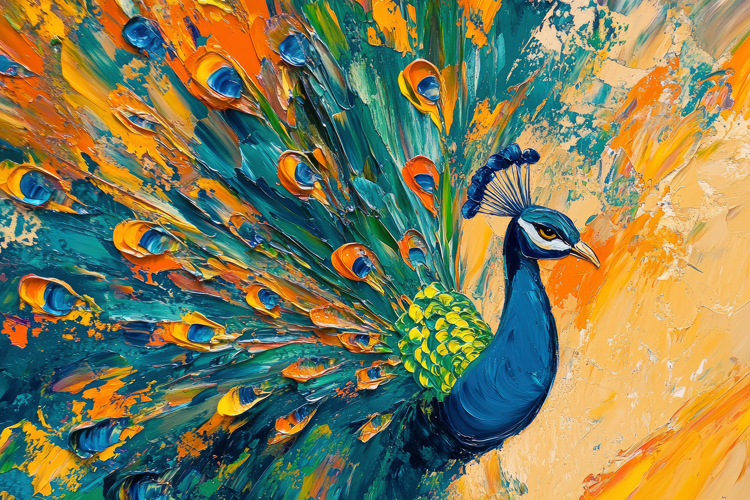 Peacock Wall Art Background Wallpaper